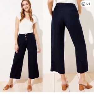 Loft high rise crop button fly pants 6p